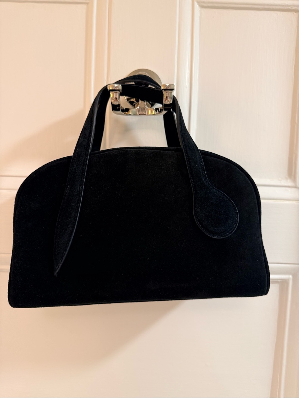 Liffner Mini Bowling Bag Black Suede